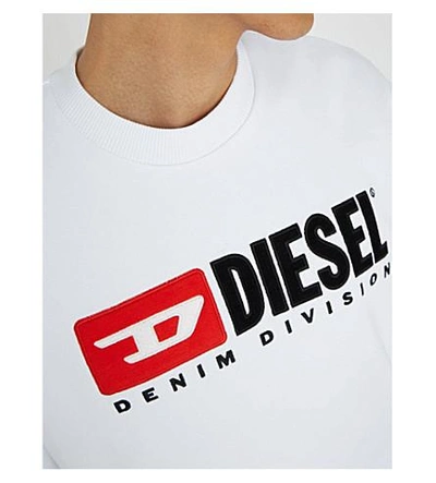 Shop Diesel S-crew-division Logo-print Sweatshirt In Bright White