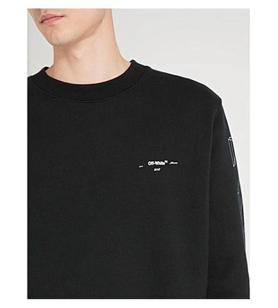 Shop Off-white Logo-print Cotton-jersey Sweatshirt In Black