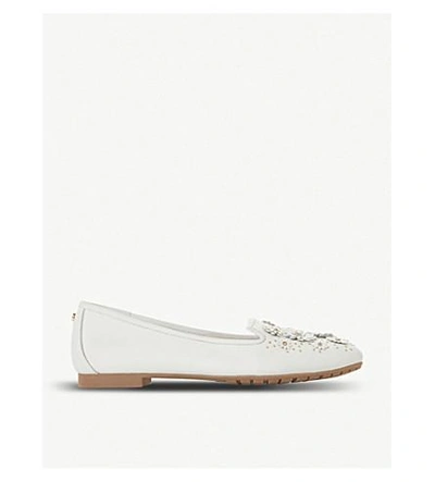 Shop Dune Gabrielaa Leather Loafers In White-leather