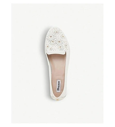 Shop Dune Gabrielaa Leather Loafers In White-leather