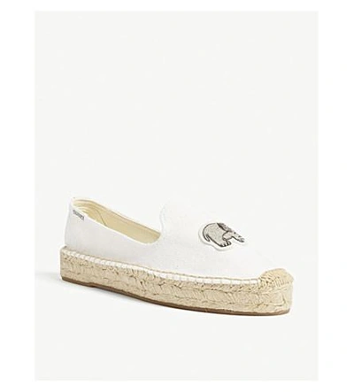 Shop Soludos Beaded Elephant Espadrille Smoking Slippers In White