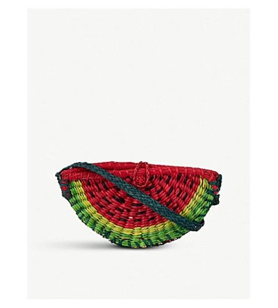 Shop Pitusa Watermelon Straw Cross-body Bag In Wtrm