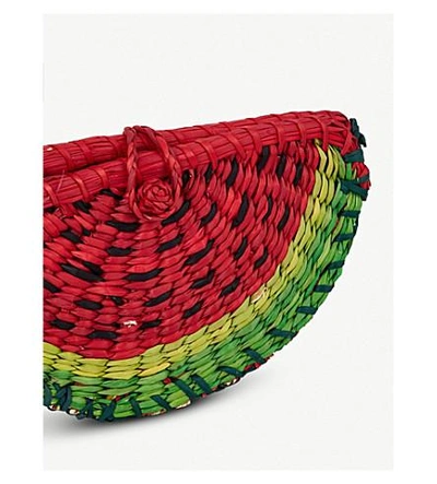 Shop Pitusa Watermelon Straw Cross-body Bag In Wtrm