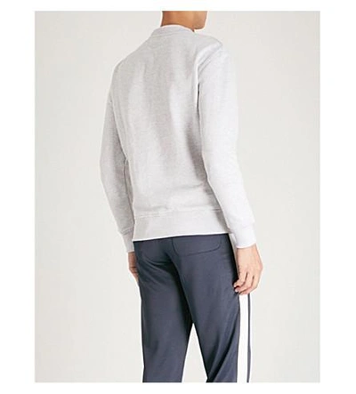 Shop Ami Alexandre Mattiussi Ami De Coeur Embroidered Cotton-jersey Sweatshirt In Heather Grey