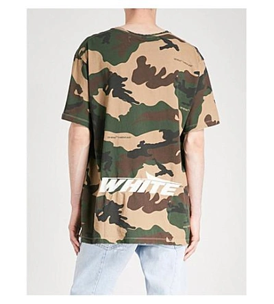 Shop Off-white Camouflage-print Cotton-jersey T-shirt