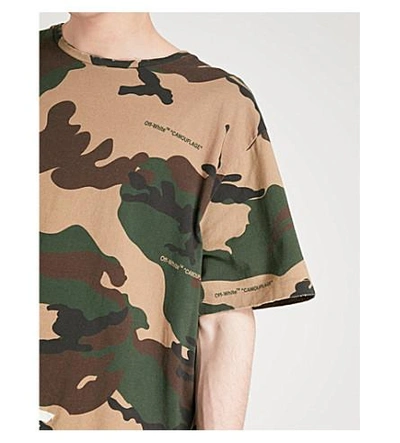 Shop Off-white Camouflage-print Cotton-jersey T-shirt