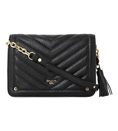 Shop Dune Ladies Black Modern Dathy Quilted Cross-body Bag In Black-plain Synthetic