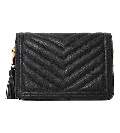 Shop Dune Ladies Black Modern Dathy Quilted Cross-body Bag In Black-plain Synthetic
