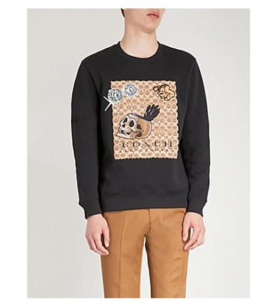 Shop Coach Dark Disney Cotton-blend Sweatshirt In Black