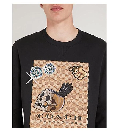 Shop Coach Dark Disney Cotton-blend Sweatshirt In Black