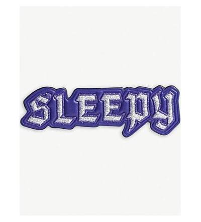 Shop Coach Dark Disney Sleepy Leather Sticker In Purple Multi