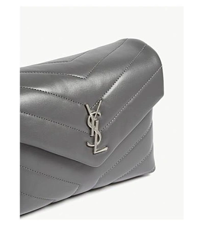 Shop Saint Laurent Toy Lou Lou Monogram Leather Cross-body Bag In Storm Grey