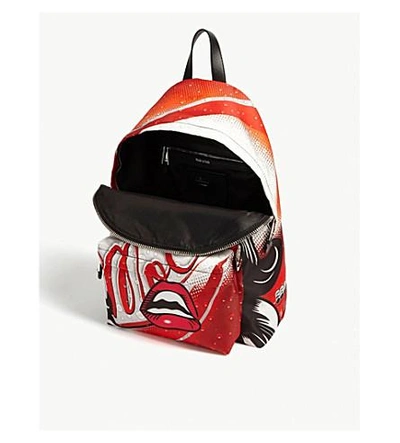 Shop Moschino Face And Cola Nylon Backpack In Red