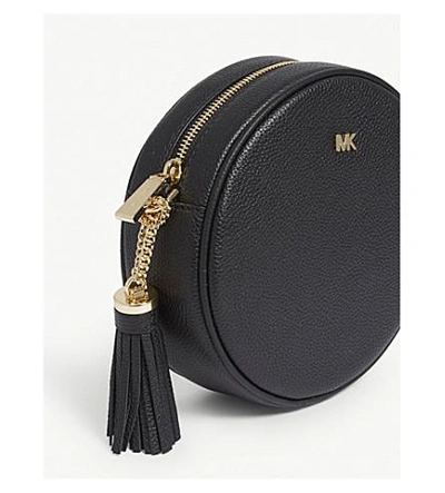 Shop Michael Michael Kors Michael Kors Ladies Black Canteen Leather Cross-body Bag