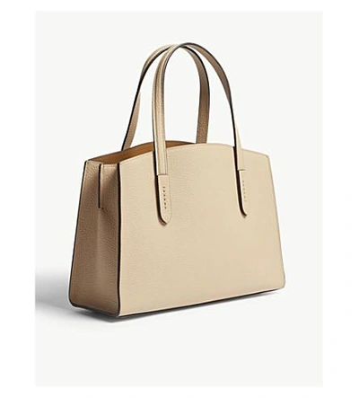 Shop Coach Charlie Small Grained Leather Shoulder Bag In Li/beechwood