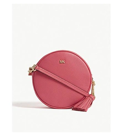 Shop Michael Michael Kors Canteen Leather Cross-body Bag In Rose Pink