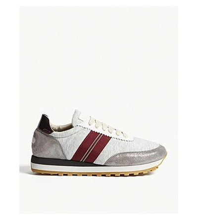 Shop Brunello Cucinelli Jersey Runner Trainers In Fog