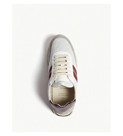 Shop Brunello Cucinelli Jersey Runner Trainers In Fog