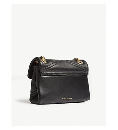Shop Kurt Geiger Mayfair Mini Quilted Leather Shoulder Bag In Black