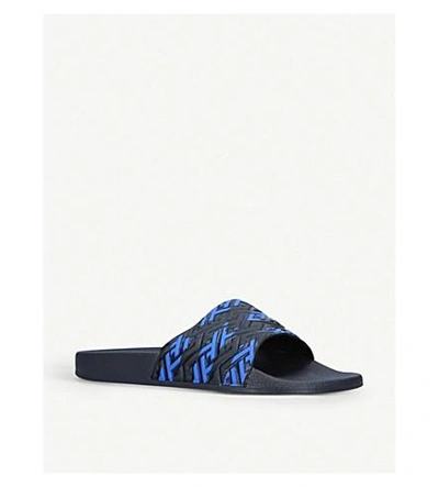 Shop Dan Ward Kimono Rubber Sliders In Blue