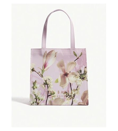 Shop Ted Baker Avscon Small Floral Icon Tote In Pale Pink