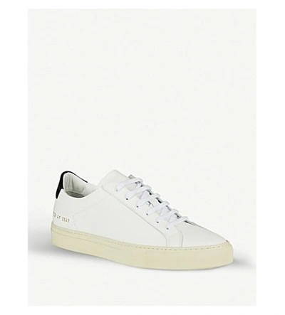 Shop Common Projects Achilles Retro Low-top Leather Trainers In White Black Leather