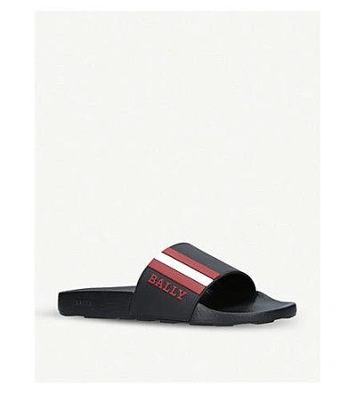 Shop Bally Saxor Logo Rubber Sliders In Black/comb