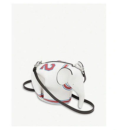 Shop Loewe Ladies Soft White And Red Modern Elephant 22 Mini Leather Bag In Soft White/red