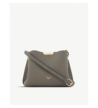 Shop Dune Dinidarrow Textured Crossbody Bag In Grey-plain Synthetic