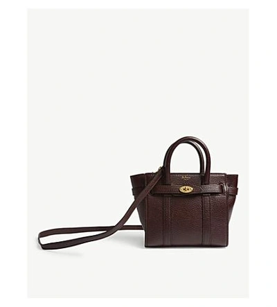 Shop Mulberry Bayswater Micro Grained Leather Bag In Oxblood
