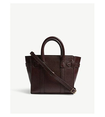 Shop Mulberry Bayswater Micro Grained Leather Bag In Oxblood