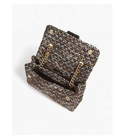 Shop Kurt Geiger Kensington Tweed Shoulder Bag In Brown/oth