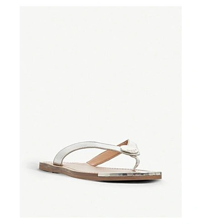 Dune Lagos Metallic-leather Sandals In Silver-leather | ModeSens
