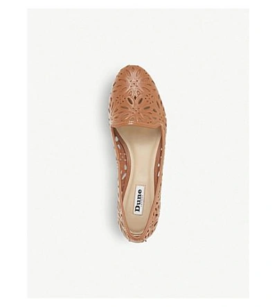 Shop Dune Galatia Floral Laser-cut Leather Loafers In Tan-leather
