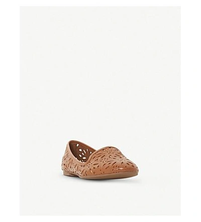 Shop Dune Galatia Floral Laser-cut Leather Loafers In Tan-leather