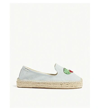 Shop Soludos Watermelon Espadrille Smoking Slippers In Chambray