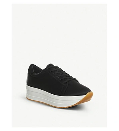 Shop Vagabond Casey Neoprene Platform Trainers In Black Satin