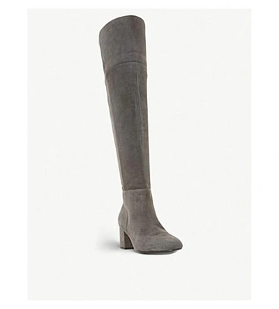 Shop Dune Spears Suede Boots In Grey-suede