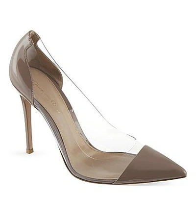 Shop Gianvito Rossi Calabria Patent-leather Court Shoes In Pale Pink