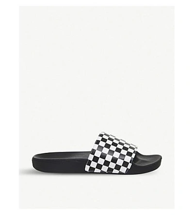 Shop Vans 棋盘-模式 滑块 In Black White Check