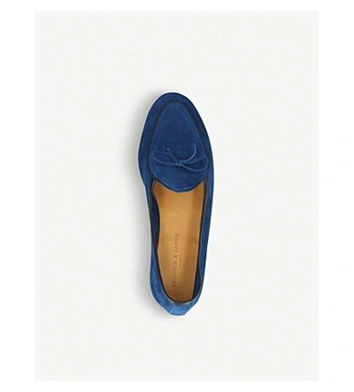 Shop Baudoin & Lange Sagan Suede String Loafers In Blue