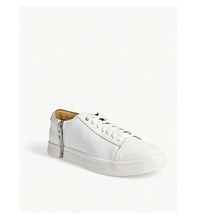 Shop Diesel S-nentish Leather Low-top Trainers In White