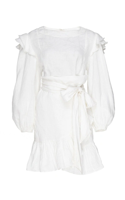 Shop Isabel Marant Étoile Telicia Printed Linen Dress In White