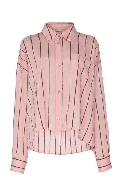 Shop Isabel Marant Étoile Ycao Classic Striped Shirt In Pink