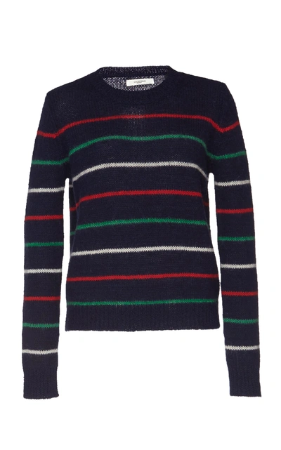 Shop Isabel Marant Étoile Gian Striped Alpaca Sweater In Navy