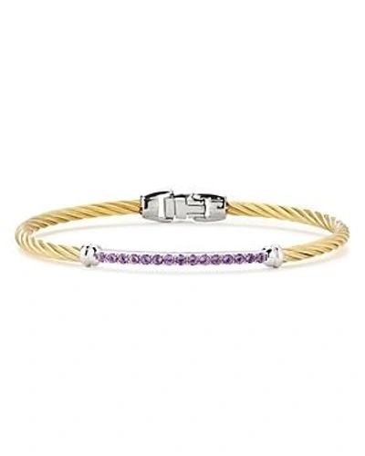Shop Alor Noir Bangle Bracelet In Purple/gold