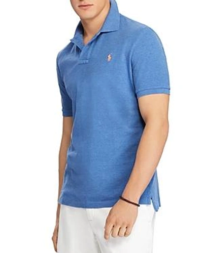 Shop Polo Ralph Lauren Mesh Classic Fit Short Sleeve Polo Shirt In Heather Blue