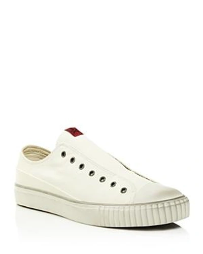 Shop John Varvatos Bootleg Men's Laceless Low-top Leather Sneakers In White