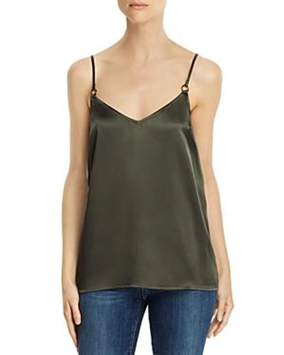 Shop Paige Cicely Silk Camisole Top In Forest Night