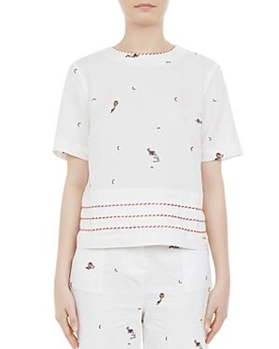 Shop Ted Baker Colour By Numbers Nolene Embroidered Top In Ivory